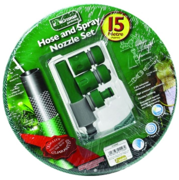 15m Hose Pipe & Spray Gun Nozzle Sprayer Set Jet Garden Patio Car Wash Watering 15m Hose Pipe & Spray Gun Nozzle Sprayer Set Jet Garden Patio Car Wash Watering